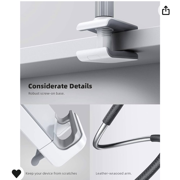 Lamicall Gooseneck Tablet Holder/ Mount w/ Flexible Arm Clip Tablet Stand - Picture 11 of 14